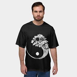 Футболка оверсайз мужская Yin and Yang Bonsai Tree, цвет: 3D-принт — фото 2