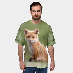Футболка оверсайз мужская Лисенок, цвет: 3D-принт — фото 2