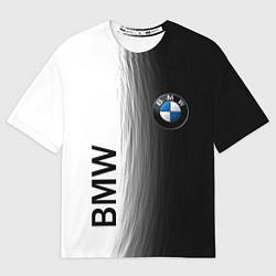 Футболка оверсайз мужская Black and White BMW, цвет: 3D-принт