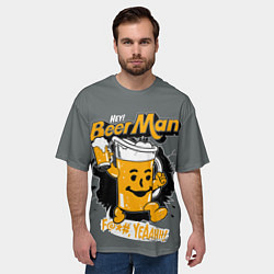 Футболка оверсайз мужская BEER MAN, цвет: 3D-принт — фото 2