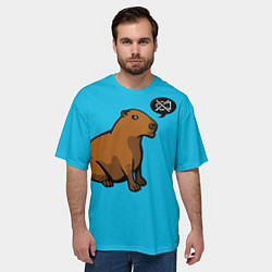 Футболка оверсайз мужская Капибара, цвет: 3D-принт — фото 2
