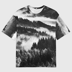 Мужская футболка оверсайз ТУМАННЫЙ ЛЕС МРАЧНЫЙ ЛЕС