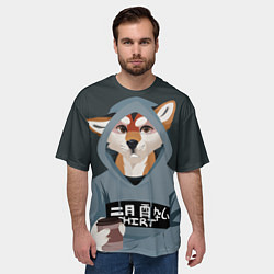 Футболка оверсайз мужская Furry fox, цвет: 3D-принт — фото 2