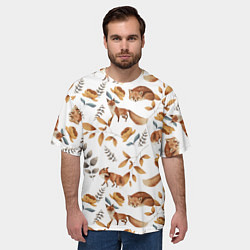 Футболка оверсайз мужская Лиса, цвет: 3D-принт — фото 2