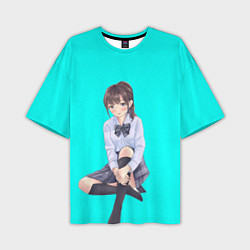 Мужская футболка оверсайз Anime girl