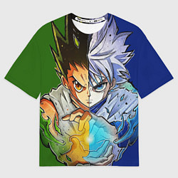 Футболка оверсайз мужская Киллуа золдик и Гон хантер, цвет: 3D-принт