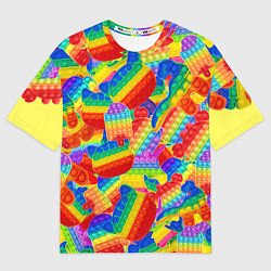 Мужская футболка оверсайз Разные Pop It масляная краска