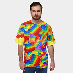 Футболка оверсайз мужская Разные Pop It масляная краска, цвет: 3D-принт — фото 2