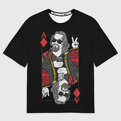 Мужская футболка оверсайз Большой Лебовский туз бубей