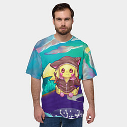 Футболка оверсайз мужская Покемон в костюме, цвет: 3D-принт — фото 2