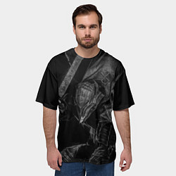 Футболка оверсайз мужская БЕРСЕРК черно - белый, цвет: 3D-принт — фото 2