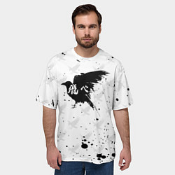 Футболка оверсайз мужская Лозунг Карасуно ворон Haikyu!!, цвет: 3D-принт — фото 2