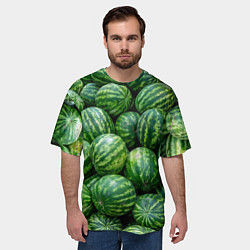 Футболка оверсайз мужская Арбузы, цвет: 3D-принт — фото 2