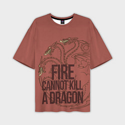 Футболка оверсайз мужская Fire Cannot Kill a Dragon, цвет: 3D-принт