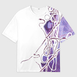 Футболка оверсайз мужская Фиолетовые нити, цвет: 3D-принт