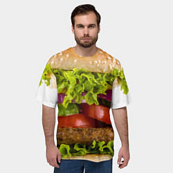 Футболка оверсайз мужская Бургер, цвет: 3D-принт — фото 2