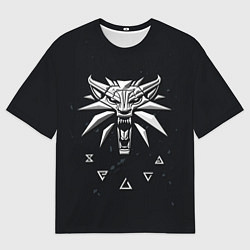 Футболка оверсайз мужская THE WITCHER СЕРЫЙ ЛОГОТИП, цвет: 3D-принт