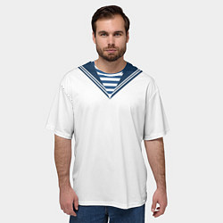 Футболка оверсайз мужская Матроска парадная ВМФ, цвет: 3D-принт — фото 2