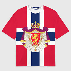 Мужская футболка оверсайз Норвегия Флаг и герб Норвегии