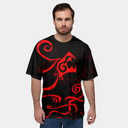 Футболка оверсайз мужская ТАТУИРОВКА ДРАКЕНА, цвет: 3D-принт — фото 2