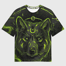 Мужская футболка оверсайз Эзотерический Волк