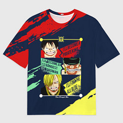 Футболка оверсайз мужская Луффи, Зоро и Санджи One Piece, цвет: 3D-принт