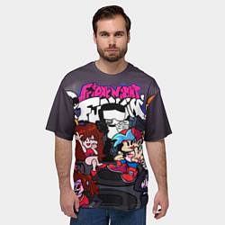 Футболка оверсайз мужская Friday Night Funkin персонажи, цвет: 3D-принт — фото 2