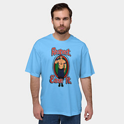 Футболка оверсайз мужская Respect Earn it Give up, цвет: 3D-принт — фото 2