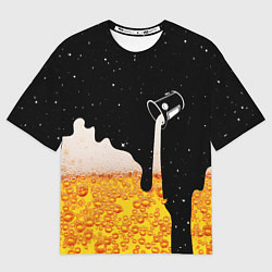 Мужская футболка оверсайз КОСМИЧЕСКОЕ ПИВО КОСМОС
