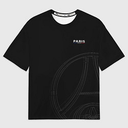 Футболка оверсайз мужская PSG Core Big Logo Black New 202223, цвет: 3D-принт