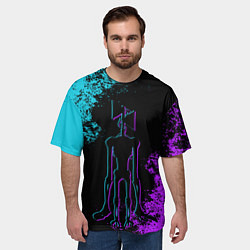 Футболка оверсайз мужская НЕОНОВЫЙ СИРЕНОГОЛОВЫЙ, цвет: 3D-принт — фото 2