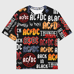 Футболка оверсайз мужская AC DC LOGOBOMBING, цвет: 3D-принт