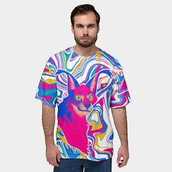 Футболка оверсайз мужская Floppa Art, цвет: 3D-принт — фото 2