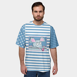 Футболка оверсайз мужская Веселая Мышь, цвет: 3D-принт — фото 2