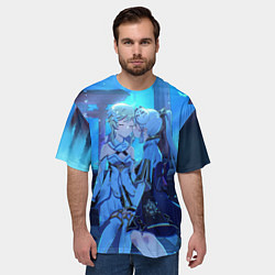 Футболка оверсайз мужская СЕВЕРНОЕ СИЯНИЕ ГЕНШИН, цвет: 3D-принт — фото 2