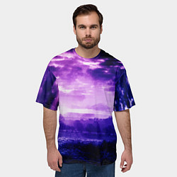Футболка оверсайз мужская ФИОЛЕТОВЫЙ РАЙ, цвет: 3D-принт — фото 2
