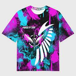 Мужская футболка оверсайз FREE FIRE NEON