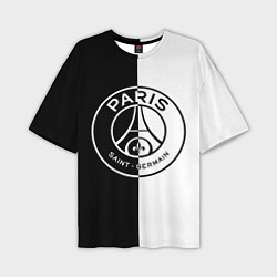 Мужская футболка оверсайз ФК ПСЖ PSG BLACK & WHITE