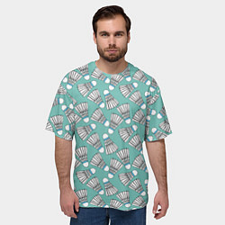 Футболка оверсайз мужская Воланы на ментоловом, цвет: 3D-принт — фото 2