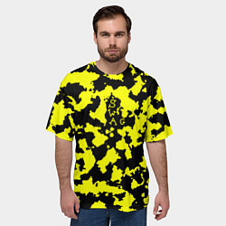 Футболка оверсайз мужская Черно-желтый камуфляж, цвет: 3D-принт — фото 2