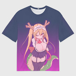 Футболка оверсайз мужская Тору дракон-горничная, цвет: 3D-принт