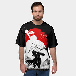 Футболка оверсайз мужская Берсерк силуэт Гатса, цвет: 3D-принт — фото 2
