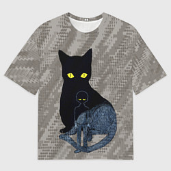 Футболка оверсайз мужская Cat psycho 100 Моб Психо 100 Z, цвет: 3D-принт