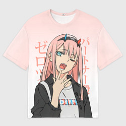 Футболка оверсайз мужская Zero Two Darling in the Franxx, цвет: 3D-принт