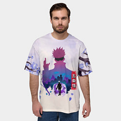 Футболка оверсайз мужская Годжо Сатору Магическая битва, цвет: 3D-принт — фото 2
