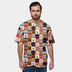 Футболка оверсайз мужская MINECRAFT КУБИКИ ПЕРСОНАЖИ, цвет: 3D-принт — фото 2