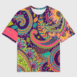 Мужская футболка оверсайз Яркий красочный узор