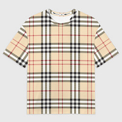 Футболка оверсайз мужская Клетчатый принт в стиле Burberry, цвет: 3D-принт