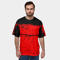 Футболка оверсайз мужская КРАСНЫЙ ГРАНЖ RED GRUNGE, цвет: 3D-принт — фото 2