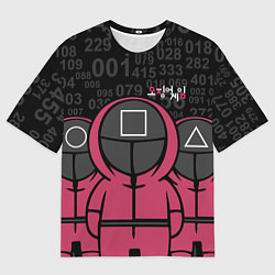 Мужская футболка оверсайз SQUID GAME: ФИГУРКИ СТРАЖЕЙ